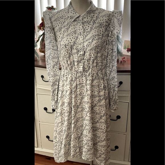 The drop blue White Long Sleeve dress medium NWT - Picture 3 of 7